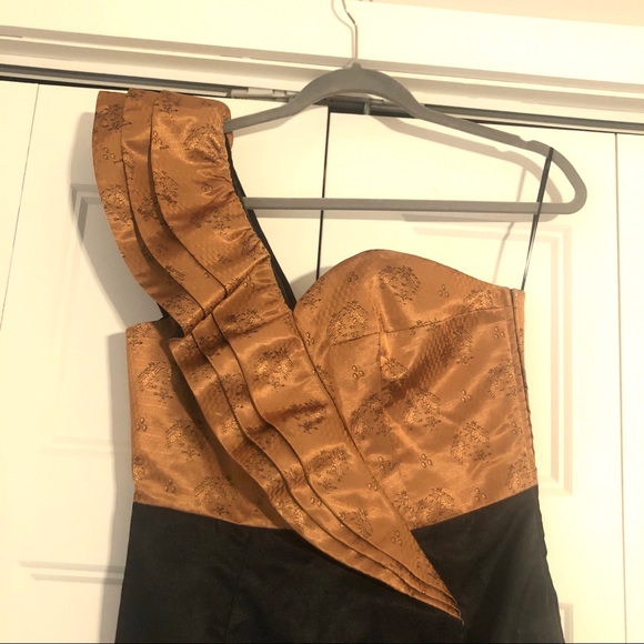 One shoulder brocade mini dress - Picture 2 of 2